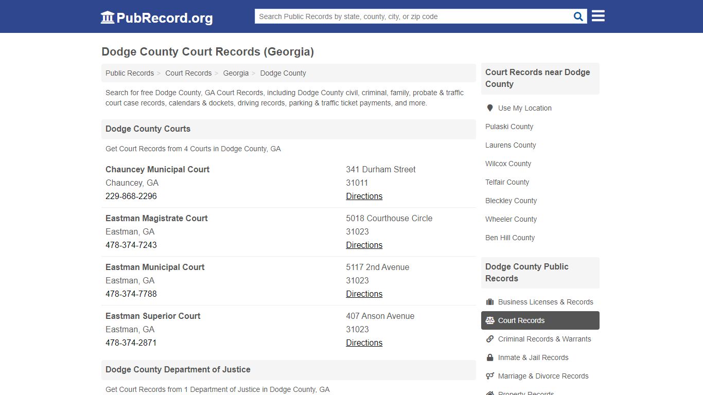 Free Dodge County Court Records (Georgia Court Records)