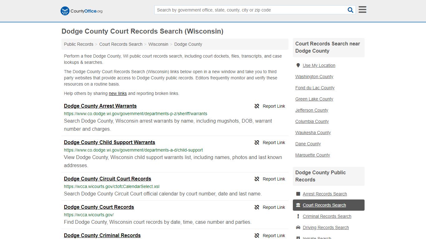 Court Records Search - Dodge County, WI (Adoptions ...